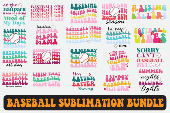 Baseball Svg Sublimation Design Bundle