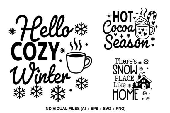 Cozy Winter SVG Bundle Quotes Set