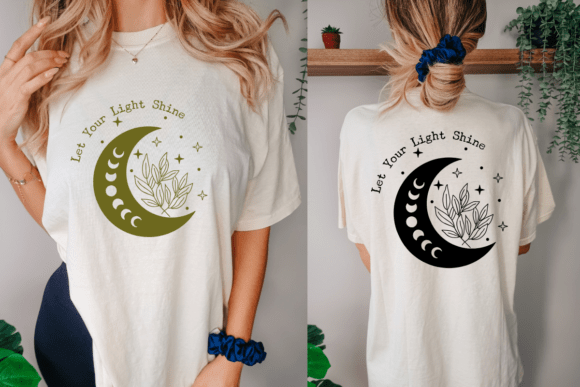 Let Your Light Shine SVG, Floral Moon