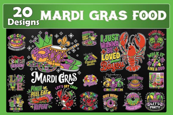 Mardi Gras Food SVG Bundle