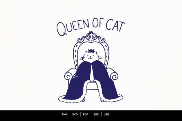 Queen of Cat Royal Throne Cat Mom Design