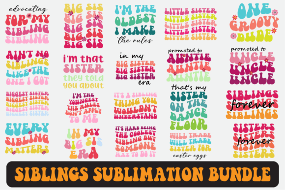 Siblings Svg Sublimation Design Bundle